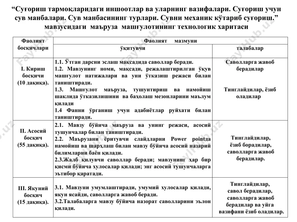 70% га камайтиради ва бу билан суғориш меъёрининг миқдорини керагидан ортиқ талаб этилмаслигига олиб келади. суғориш тармоқлари бўйидаги ҳимоя дарахтлари: а-бир қаторли; б-икки қаторли; в-тўрт қаторли (ўлчамлар метрда) шамол эрозиясига қарши курашнинг энг самарали, рационал воситаларидан биридир. дарахт қаторлари оралиғи,шамол кучли эсадиган ҳудудларда: қумоқ ҳамда қумлоқ тупроқларда - 100-170 м; қум барханлари ўзлаштирилаётган жойларда - 80-100 м; енгил ва ўртача қумлоқ тупроқларда - 200 м гача; оғир қумлоқ ва гилли тупроқларда - 250-300 м; шамолнинг эсиш кучи ўртача ҳудудларда дарахт қаторлари оралиғи: қумли ҳамда қумлоқ тупроқларда - 200 м гача; енгил ва ўртача қумлоқ тупроқли ерларда 250-300 м; оғир қумлоқ ва гилли тупроқли ерларда 350-400 м; шамол кучсиз эсадиган ҳудудларда, тупроқнинг механик таркибидан қатъий назар, дарахт қаторлари оралиғини 400-450 м гатенг қилиб лойиҳаланиши мақсадга мувофиқ. иҳота дарахтзорлари барпо этиш иҳота дарахтлари қаторлари сони қуйидагича бўлади: шамол кучли эсадиган ҳудудларда - 3-4; шамол ўртача эсадиган ҳудудларда - 2-3; шамол кучсиз эсадиган …
