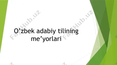 o'zbek adabiy til me'yorlari — PPTX