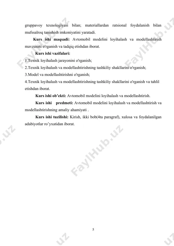 xnik konstruksiyalash va modellashtirish xaqiqiy mashina, mexanizm, asboblarning faqatgina kichraytirilgan nusxasini yasash emas, balki ijodiy faoliyat asosida texnik modellarning konstruksiyasini ham, ishlash prinsipini ham ancha soddalashgan, lekin ularga o‘xshashlikni saqlagan namunalarini yaratishdir. texnik modellashtirishga kirishishdan oldin «model» va «maket» tushunchalarining farqini aniq bilib olish zarur. model xaqiqiy obyektning yoki undagi asosiy uzellarning nusxasidir. shuningdek, u xarakatlanadigan va o‘z namunasi (xaqiqiy obyekt) ning funksiyalarini ixcham holda bajariladigan bo‘lishi ham kerak. m: avtomobilning, trak5torning modeli ana shundaydir. maket-obyektning konstruksiyasini yaqqolroq tasavvur etish imkonini beradigan umumiy xajmli tasvirdir. m: binolar, inshootlar va x.z.larning maketlari shular jumlasiga kiradi. [1: sharipov sh.s.- kasb ta’limi tizimida o‘quvchilar ijodkorlik qobiliyatini rivojlantirishning uzluksizligi. - t.: «fan» 2005. – 180 b.] texnik konstruksiyalash va modellashtirish mashinalar hamda mexanizmlarni yaratish jarayoni bilan, shuningdek yuksak darajada rivojlangan zamonaviy ishlab chiqarishning eng ilg‘or yo‘nalishlari: ishlab chiqarishdagi standartlashtirish va unifikatsiyalash, mehnatni kooperativlash hamda ilmiy asosda tashkil etish bilan; detallarni tayorlash va buyumlarni yig‘ishning …