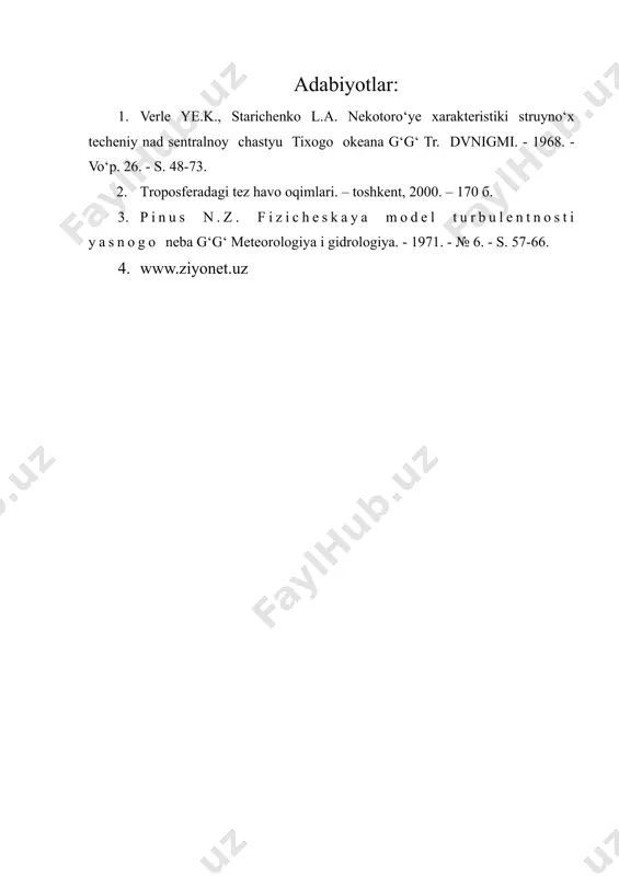 tez havo oqimlari zonasida harorat gradiyentlari - Page 5