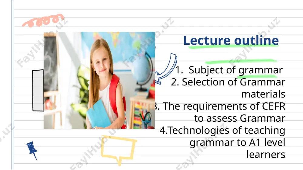 o the formal analysis and description of the rules of the language. grammar also refers to the rules for the correct use of a language which may be prescribed for its users. what ‘aspect’ of grammar? when referring to grammar, we are talking about: the grammar of words (rules about how words are formed, how they are used to make meaningful sentences). the grammar of clause and sentence (rules about word order and how sentences are linked together to make paragraphs). the grammar of texts (rules about text coherence and cohesion, and about how sentences function as part of a text). the grammar of text types and genres (rules about how a text type is organized and what type of lexicogrammar is used in a text type such as a formal letter, an information leaflet, an advertisement, an email, etc.). objectives of teaching grammar: it helps to use the language …