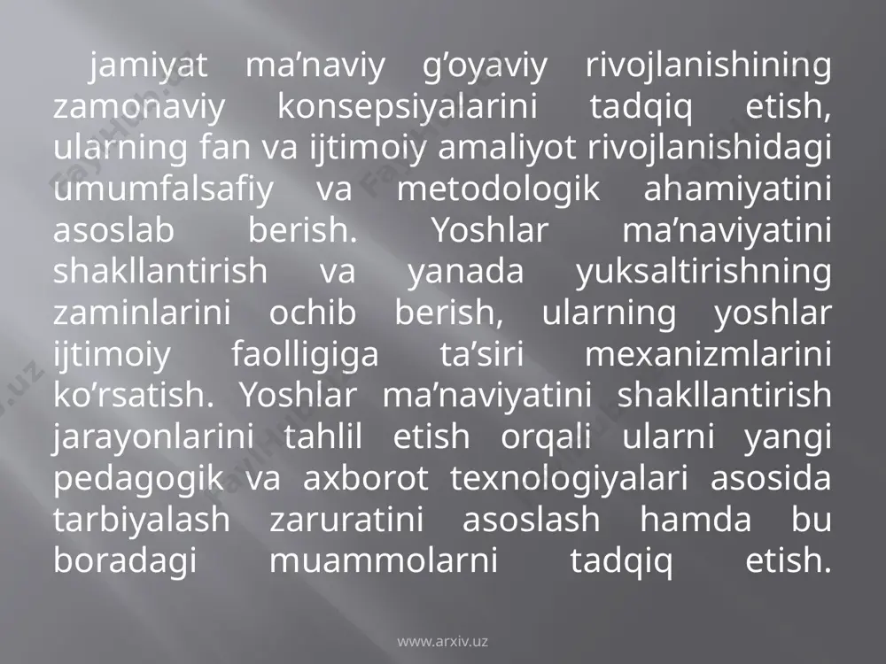 yoshlarning ma’naviy daxlsizligini ta’minlash - zamon talablari - Page 5