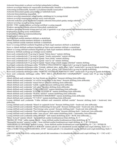 axborot xavfsizligi — DOCX