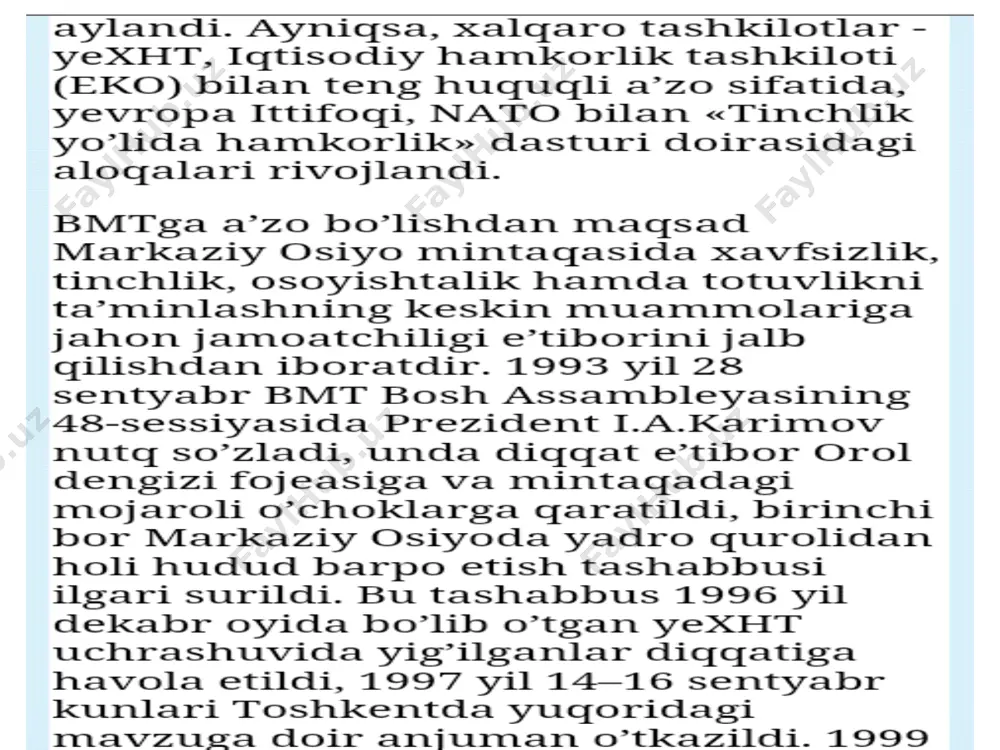 o'zbekistonning markaziy osiyo mintaqada xavfsizlikni ta'minlash - Page 4
