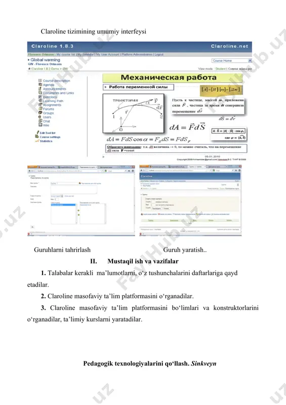 claroline masofaviy ta'lim platformasi - Page 5