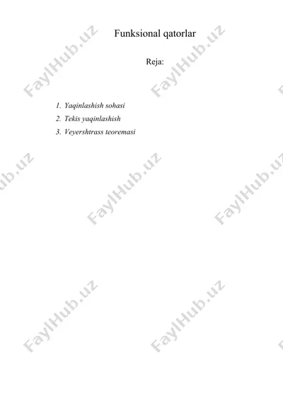 funksional qatorlar — DOCX