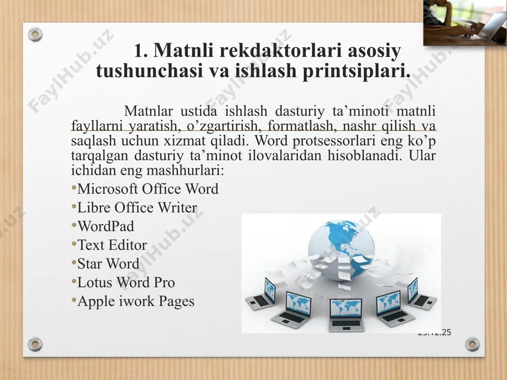 айт akelpad.sourceforge.net/ru * текстовый процессор openoffice * apache openoffice - bu ochiq kodli ofis dasturiy ta'minoti to'plami, bu ibm lotus symphony dasturlar to'plamiga asoslangan bo'lib, kengaytmalar, shablonlar, tijorat yordamini o'z ichiga oladi. bu microsoft office va libreoffice bilan mos keladi bu microsoft word va wordperfect hujjatlari, microsoft excel va lotus 1-2-3 jadvallari va microsoft powerpoint va apple keynote taqdimotlari bilan mos keladi. faylning asosiy formati opendocument format (odf) bo'lib, u libreoffice dasturida ham qo'llaniladi c ++ va java dasturlash tillarida yozilgan apache openoffice - bu 64 bitli va 32 bitli arxitekturada ishlaydigan linux, windows va mac os x operatsion tizimlarini qo'llab-quvvatlaydigan platformadan mustaqil dastur. bundan tashqari, u freebsd, solaris (x86 / sparc), os / 2 va mac os x powerpc-ga muvaffaqiyatli ko'chirildi. apache openoffice 170 dan ortiq tillarga tarjima qilingan bo'lib, c ++ stl tizimi, api birlashtirilgan menyusi va python dasturlash tilini qo'llab-quvvatlaydi. bu erda taniqli libreoffice offis to'plami ushbu …