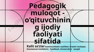 pedagogik muloqot — PPTX