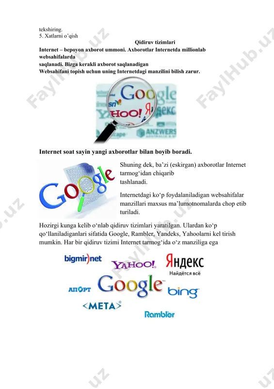 internet tarmoqlarida axborot makoni haqida .elektron pochtalar bilan ishlash . shaxsiy portfel yaratish.axborotlarni internet tarmog‘idan samarali izlash usullari - Page 4