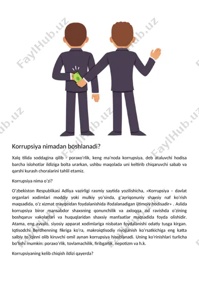 korrupsiya va uning sabablari — DOCX