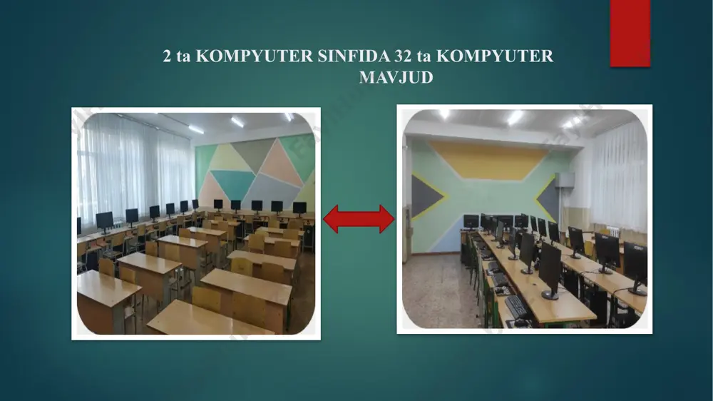 lanib, shaxsiy tavsiyalar beriladi yoki kerak bo‘lsa, maxsus psixologik mashg‘ulotlar tavsiya etiladi. 2 “a”- sinfining matematika darsini psixologik tahlili darsning psixologik tahlili – bu o‘quv jarayonining samaradorligini baholash, o‘quvchilarning psixologik holati va darsga bo‘lgan munosabatini o‘rganish, shuningdek, o‘qitish jarayonida yuzaga kelishi mumkin bo‘lgan psixologik muammolarni aniqlash va ularni bartaraf etish bo‘yicha chora-tadbirlarni ishlab chiqishdir. darsni psixologik tahlil qilishning ahamiyati: o‘quvchilarning bilim olish jarayonini yanada samarali qilish. dars jarayonida yuzaga keladigan psixologik to‘siqlarni aniqlash va ularni bartaraf etish. o‘quvchilarning psixologik xususiyatlarini hisobga olib, individual yondashuvni shakllantirish. pedagogning dars o‘tish strategiyasini takomillashtirish. darsning psixologik tahlili asosida o‘quv jarayonini yanada takomillashtirish, o‘quvchilarning motivatsiyasini oshirish va ularga mos ta’lim usullarini tanlash mumkin. darsning psixologik tahlili 11- sinflar orasida dars soatlari jarayonida o‘quvchilarning o‘zini tutishi, o‘zaro va o‘qituvchi bilan munosabatlarini kuzatdik dars soatlari jarayonida o‘quvchilarning o‘zini tutishi, o‘zaro va o‘qituvchi bilan munosabatlarini kuzatishdan maqsad – o‘quvchilarning ijtimoiy va psixologik holatini tahlil qilish, ularning dars jarayonidagi …