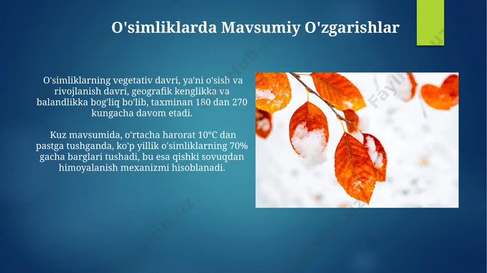 mavsumiy fenologik o'zgarishlar - Page 5