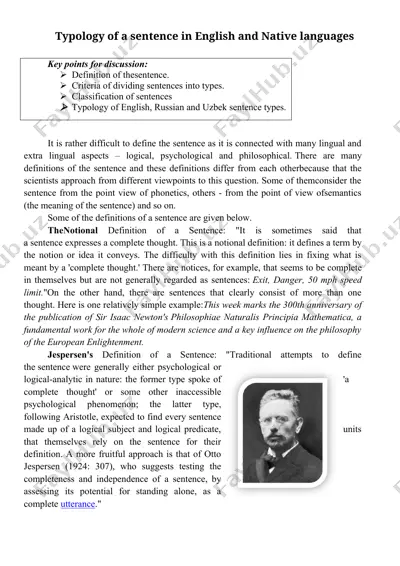 typology of a sentence — DOC