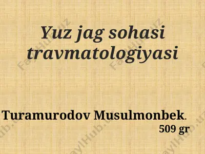 yuzjagsohasitravmatologiyasi — PPTX