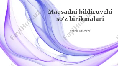 maqsadni otlar guruhlarining tuzilishi va tarkibi — PPTX