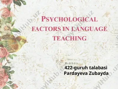 psychological factors in language teaching — PPTX