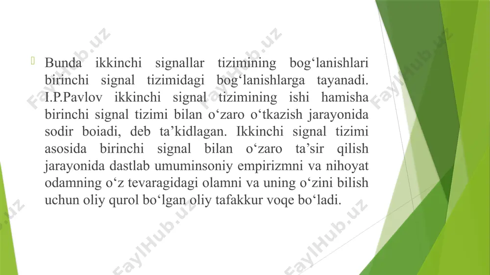 an aqliy vazifalarning to‘satdan, kutilmaganda hal qilinib qolishi jarayoniga aytiladi. masalan, d.i.mendeleevning tushida elementlarning tartibli joylashtirilgan jadvalini ko‘rgan. ijodiy tafakkur – dastavval savollar tug‘iladi, vazifa aniqlanadi, masalani yechish yoki savollarga javob qidirish jarayoni vujudga keladi. tafakkur shakllari: tushuncha, hukm, xulosa. tushuncha – voqeilikdagi narsa va hodisalarning muhim belgilarini ifoda etuvchi fikrga aytiladi. abstrakt va konkret tushunchaga ajratiladi. masalan, abstrakt “rang”, konkret o‘zbekiston respublikasi hukm – narsa va hodisalar to‘g‘risida tugal ma’noni aks ettiruvchi fikrga aytiladi. xulosa chiqarish – bir yoki birnecha hukmlar yordamida hosil bo‘ladigan yangi hukm xulosa chiqarish bo‘ladi. hukmlar obyektiv voqelikning aks ettirilishiga qarab chin yoki xato bo‘ladi. narsa va hodisalarda voqelikda haqiqatan о‘zaro bog ‘liq bo‘lgan belgilar, alomatlar hukmlarda bog‘liq ravishda ko'rsatib berilsa yoki voqelikda bir-biridan ajratilgan narsalar hukmlarda ajratib ко‘rsatilsa bu chin hukm deb ataladi. masalan, metallar elektr tokini o‘tkazuvchidir; metallar qizdirilganda kengayadi, degan chin hukmlardir. chunki elektr tokini o‘tkazish, qizdirilganda kengayish metallarga xos xususiyatdir. moddiy …