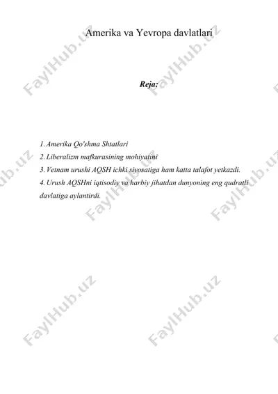 amerika va yevropa davlatlari — DOC