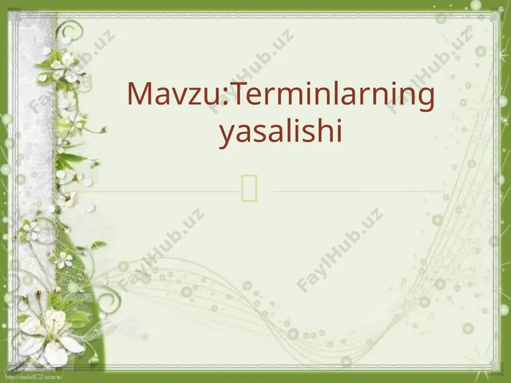 a biror kasb, mutaxassislik, ko‘pincha jonli tilda tarqalgan, aslini olganda, tushunchaning qat`iy, ilmiy tavsifiga ega bo‘lmagan yarim rasmiy so‘zdir”,-deydi.  r.doniyorov bu fikrga e`tirozan, “bunday qat`iy da’vo, aslini olganda, tilni sinfiy deb hisoblagan ayrim “olim”larning qarashlari davomidir desak, xatoga yo‘l qo‘ymasmiz” deya munosabat bildiradi. h.jamolxonov terminga munosabatda bo‘lar ekan quyidagicha yozadi: “terminlar fan-texnika, adabiyot, san`at va boshqa sohlarga oid ixtisoslashgan, qo‘llanishi muayyan soha bilan chegaralangan tushunchalarni ifodalaydigan nominativ birliklardir: gulkosa, shona (botanikada); to‘rtburchak, kvadrat (geometriyada); ega, kesim (tilshunoslikda); qofiya, turoq, vazn (adabiyotshunoslikda) kabi ”.  terminalogiyaning rivojlanishi, boyish yoʻllari har xil: boshqa tillardan soʻz olish, yangi soʻz yasash, ayrim fammatik kategoriyalarning leksikalashuvi, soʻz birikmasining semantik bir butun holga kelib qolishi va boshqa bugungi kunda oʻzbek terminalogiyasining boyishi, asosan, boshqa tillardan soʻz olish va ichki soʻz yasash hisobiga roʻy bermoqda. u yoki bu soha terminologik tizimining barkarorligini belgilovchi asosiy omili uning tartibga solinganligi va muntazamligidir.  terminalogiyaning oʻziga xos xususiyatlari mavjud. …