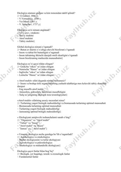 ekologiya — DOCX