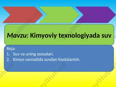 kimyoviy texnologiyada suv — PPTX