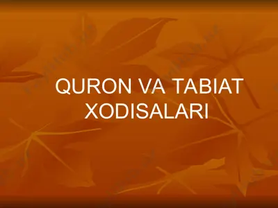 quron va tabiat xodisalari — PPT