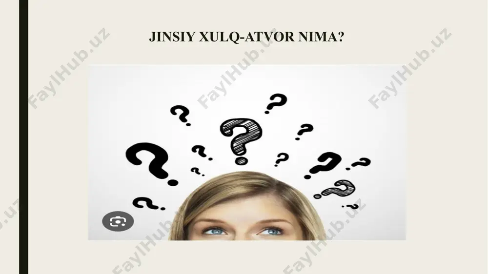 liq uchun hal qiluvchi ahamiyatga ega. sog‘lom munosabat va to‘g‘ri jinsiy xulq-atvorni shakllantirish uchun to‘g‘ri tarbiya, ijtimoiy qo‘llab-quvvatlash va axloqiy qadriyatlar muhim rol o‘ynaydi. e’tiboringiz uchun rahmat! image1.png image2.png image3.png image4.png image5.png image6.png image7.png image8.png image9.png image10.png /docprops/thumbnail.jpeg