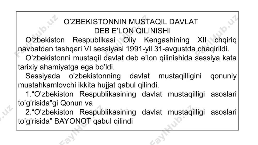 sur’atlar bilan rivojlantirishda deb bilaman. bu respublika davlat hokimiyati organlaridan, shaxsan mendan, o’zbekiston prezidentidan doimiy e’tibor talab qiladigan bazifadir”. islom karimovning prezidentlikka say-langan oliy kengashning sessiyasidagi nutqidan, 1990-yil 24-mart. * *