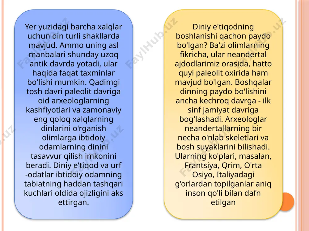 gdek, murakkab dinlarda to'qilgan: masalan, qadimgi misr dinining ko'p xudolari yarim hayvonlar, yarim odamlarning tasvirlarida tasvirlangan (xudo horus - lochinning boshi bilan, ma'buda xator - boshi bilan) sigir, ma'buda soxmet - sher boshi bilan va boshqalar). savdo kulti totemizmga yaqin. bu ov va baliq ovlash bilan bog'liq turli xil marosimlar va e'tiqodlar. ular ibtidoiy ovchining o'zini o'rab turgan qattiq tabiat oldida ojizlik tuyg'usidan kelib chiqadi. o'zining ovchilik mahoratiga, baliq ovlash vositalariga va qurol -yarog'iga ishonmagan qadimgi ovchi ongsiz ravishda sehr -joduga aylanib, o'z kuchini "to'ldirishga" (k. marksning ifodasi) intilgan. buni ba'zi topilmalar tasdiqlaydi. shveytsariya, bavariya va boshqa joylarda topilgan quyi paleolit ​​davrining bir nechta g'orlarida qadimgi odamlar ovlagan g'or ayig'ining suyaklari topilgan; suyaklar tosh plitalar orasiga qattiq tartibda yotqizilgan va ularning ustidan qandaydir sehr -jodu, "sehrli" marosimlar o'tkazilgan deb o'ylash mumkin. biroq, bu bahsli. ammo yuqori paleolit ​​davridan "savdo sehrining" yanada ifodali yodgorliklari saqlanib qolgan. frantsiya pireneyidagi montespan g'orida loydan …