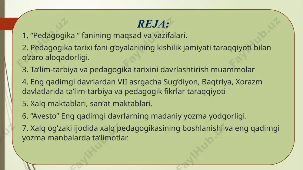 lutarx, polienlarning tarixiy, geografik hamda axloqiy asarlari, allomalarimiz abu rayhon beruniy, mahmud qoshg’ariy, faylasuf, sharqshunos va tarixchi olimlar: ye. e. bertels, s. p. tolstov, v. v. braginskiy, i. m. mo’minov, b. gafurov, i. v. stebleva, a. o. makovelskiy, y. jumaboev, m. ishoqov, adabiyotshunoslar a. qayumov, n. mallaev, n. rahmonov, pedagog-olimlar o’. aleuov, m. orifiy va boshqalar tomonidan olib borilgan tadqiqotlar kiradi. 12 13 14 15 16 17 18 19 20 21 22 23 24 25 26 тест щелкните кнопку тест для редактирования этого теста 27 28 image1.jpeg image2.jpeg media1.mp4 image3.png image4.png image5.jpeg image6.jpeg image7.jpeg image8.png image9.png image10.jpeg image11.png image12.jpeg image13.png image14.jpeg image15.jpeg image16.jpeg image17.jpeg image18.jpeg image19.jpeg image20.jpeg image21.jpeg image22.jpeg image23.png image24.png image25.png /docprops/thumbnail.jpeg