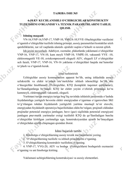 o‘chirgichlar konstruktiv tuzilishi — PDF