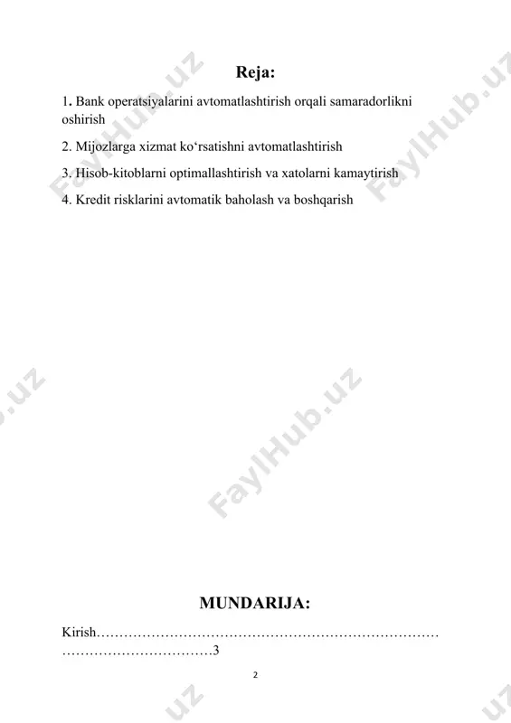 sh. - pul mablag`lari holati va ulardan foydalanishda olib borilayotgan moliya-pul operatsiyalariga oid axborotlar konfedinsialligini ta’minlash. hozirgi davrda vujudga kelgan bank industriyasining rivojlanganlik holati ularga depozit ochish va mijoz mablag`larini jalb qilish kabi oddiy xizmatlarga nisbatan yanada kengroq xizmatlarni taqdim etish imkoniyatini beradi. ayni damda bankning moliyaviy xizmatlari borasida uning samarali faoliyatini ta’minlovchi asosiy omillar deb quyidagilarni ko`rsatish mumkin - xizmatlar taqdim etish ko`llami; - bank safarbarlik darajasi: o`rab turgan moliyaviy sharoit muhit o`zgarishiga adekvat reaksiya tezligi, ya’ni bank faoliyatini zamonaviy biznesga yo`naltirish imkoniyati - ma’lum vaqtdagi tashqi omillar o`zgarishidagi faoliyati, bu vaqt davomida ko`rsatilgan o`zgarishlar dolzarbligini saqlab qoladi; bankni avtomatlashtirish qo`mitasi (baq) - bankni avtomatlashtirilgan bo`linmalaridan tashkil topib, qaror va dasturlarni amalga oshirish ijroiy organini ifoda qiluvchi faoliyatini va bankni axborot-kommuniyeatsiya texnologiyalarini qo`llashda quvvatlash doirasiga kiruvchi axborot texnologshiyalari bo`yicha guruh hisoblanadi. bu qo`mitani vazifasi asosan xozirgi bozor isloxotlari davrida davr talabiga mos ravishda banklarda axborot-kommunikatsiya texnologiyalarini ishlash jarayonini yanada …