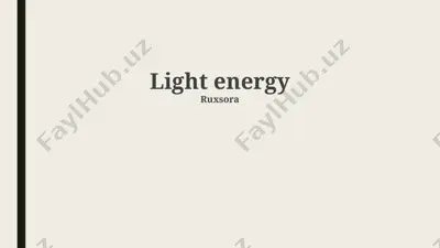 light energy — PPTX