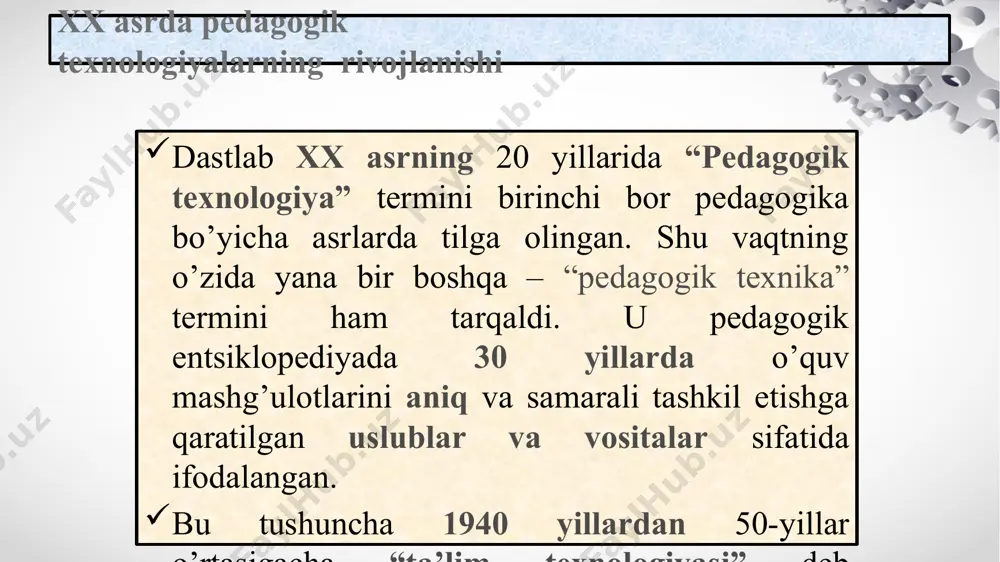 pedagogik texnologiyalarning rivojlanish tarixi - Page 5