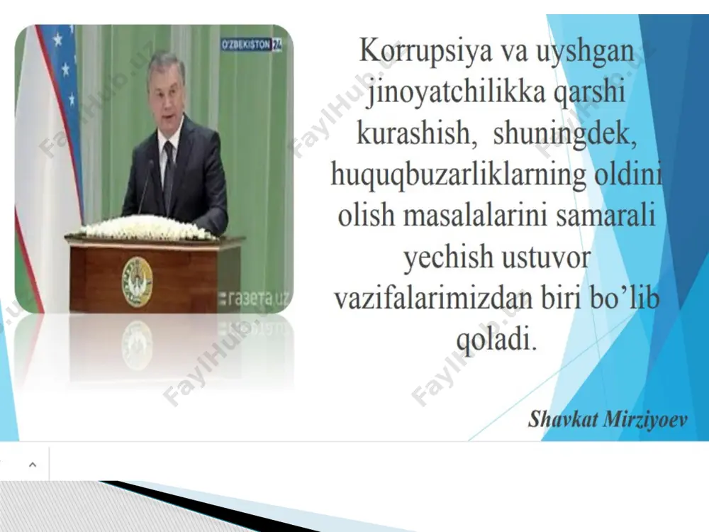a qarshi kurashish sohasidagi davlat siyosatining asosiy yoʻnalishlari va prinsiplarini belgilashda bunday huquqbuzarlik uchun javobgarlikning muqarrarligini taʼminlash masalasi qatʼiy hisobga olingan. korrupsiyaga aralashgan, bu jirkanch illatga qoʻl urgan odam uchun ulugʻ narsalar, moʻtabar tuygʻularning qadri yoʻqoladi. bunday odamlar hayotda hamma narsani sotib olish va sotish mumkin, deb oʻylaydi. ular iymon-eʼtiqodga ishonmaydi, ayni paytda bunday kimsalarga hayot uchun aziz sanaladigan hech narsani inonib boʻlmaydi. chunki ular ota-onasi, qarindosh-urugʻlari, yor-u birodarlari, mahalla-koʻyning yuzini yerga qaratishdan, boshini egishdan uyalmaydi. qonunga koʻra, korrupsiyaga qarshi kurashish boʻyicha faoliyatni amalga oshiruvchi, bu jarayonda ishtirok etuvchi organlar hamda tashkilotlarning faoliyatini muvofiqlashtirish uchun korrupsiyaga qarshi kurashish boʻyicha respublika idoralararo komissiyasi tashkil etildi. hammamiz yaxshi bilamiz, qonun huquqiy munosabatlarni tartibga soladi. vakolatlar, huquq va majburiyatlarni, amalga oshiriladigan chora-tadbirlarni belgilab beradi. agar qonun hayotda ishlamasa, uning bir necha varaq oddiy qogʻozdan farqi qolmaydi. shunday ekan, “korrupsiya haqida qonun qabul qilindi, endi hammasi iziga tushib ketadi”, deb oʻylash, xotirjamlikka berilish katta …