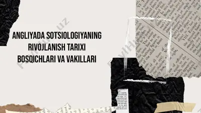 angliyada sotsiologiyaning rivojlanish tarixi bosqichlari va vakillari — PPTX