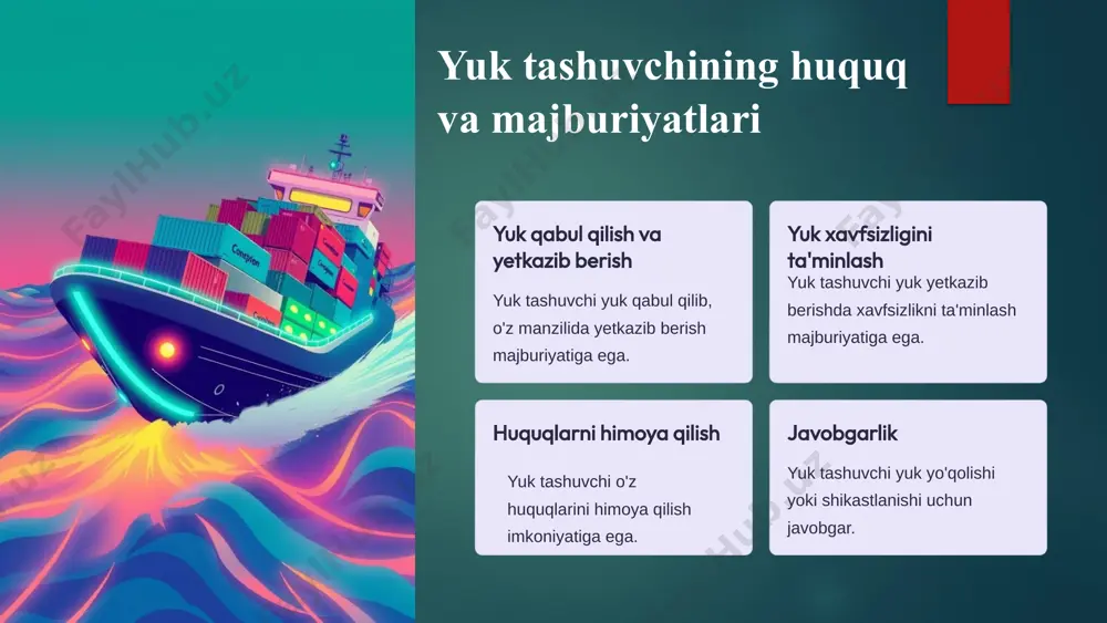 xalqaro tashishlarni huquqiy jihatdan tartibga solish - Page 5
