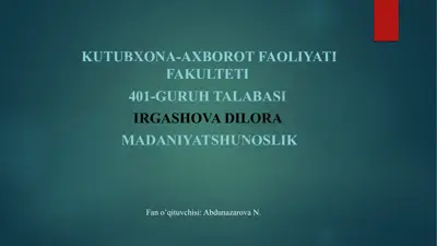kutubxona-axborotfaoliyati fakulteti — PPTX