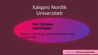 xalqaro nordik universiteti — PPTX