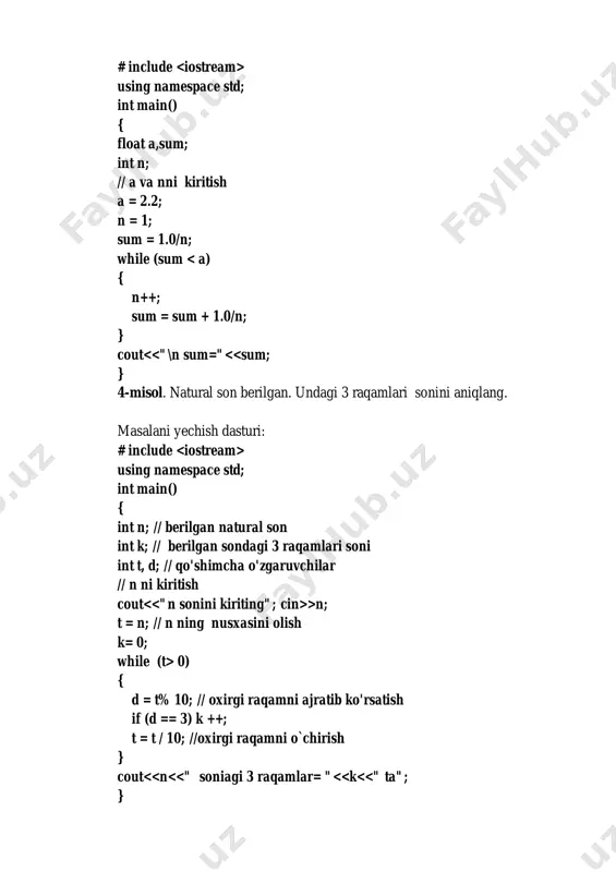 dasturlashda takrorlanuvchi algoritmlar - Page 3