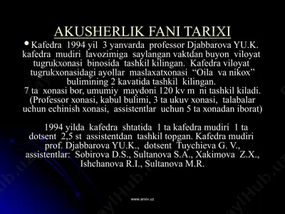 akusherlik fani tarixi — PPT