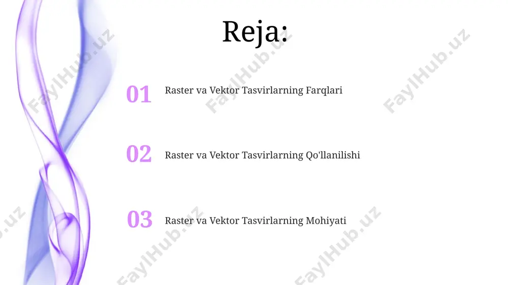 klari raster tasvirlar katta hajmdagi fayllarni saqlashda yuqori darajada siqilish imkoniyatiga ega boʻlib, bu 10 mb dan ortiq hajmdagi rasmlarni samarali saqlashga yordam beradi. raster formatlari, masalan, jpeg yoki png, internetda keng qo'llaniladi va deyarli barcha brauzerlar va dasturlar tomonidan qo'llab-quvvatlanadi, bu ularning universalligini ta'minlaydi. raster tasvirlarning kamchiliklari katta hajmdagi raster fayllarni saqlash va uzatish uchun ko'proq xotira maydoni va tarmoq trafigi talab etiladi, masalan, 10 mb dan ortiq bo'lgan yuqori aniqlikdagi rasmlar. raster tasvirlarni tahrirlash va o'zgartirish murakkab va vaqt talab qiladi; masalan, kichik tafsilotlarni o'zgartirish uchun har bir pikselni alohida tahrirlash kerak bo'lishi mumkin. raster va vektor tasvirlarni birgalikda ishlatish 300 dpi rasterli suratlarga vektorli grafikalar qo'shish, dizayn murakkabligini oshirish bilan birga, fayl hajmini sezilarli darajada oshirmay, yuqori sifatli chop etish uchun ideal kombinatsiyani ta'minlaydi, bu esa chop etish xarajatlarini tejashga yordam beradi. raster va vektor tasvirlarni birgalikda ishlatish, masalan, xarita yaratishda, vektorli konturlarni (yo'llar, chegaralar) aniqlikni saqlash …