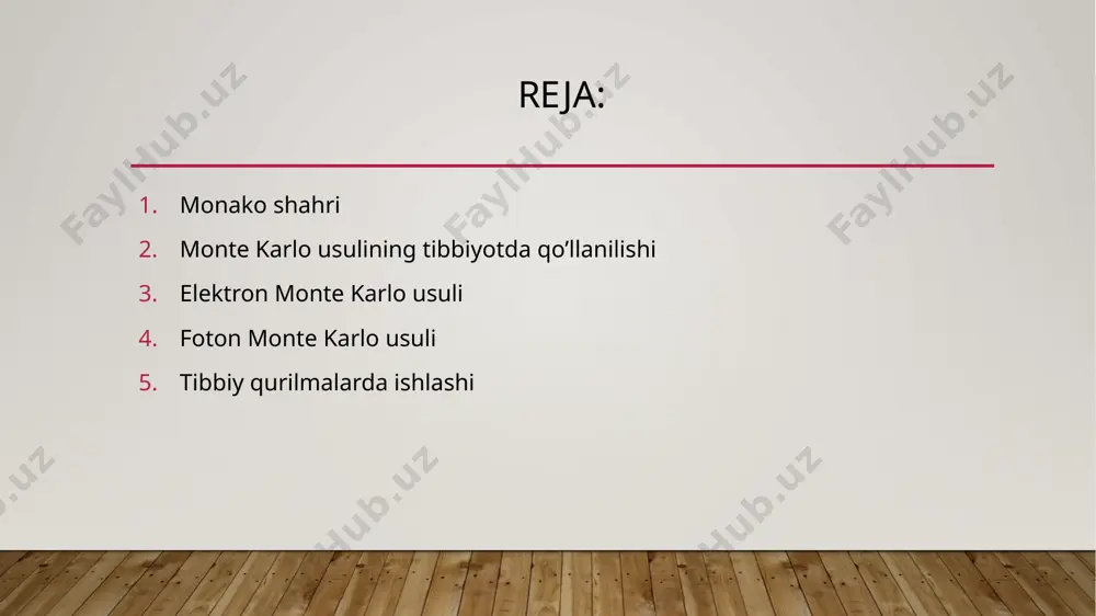 r biotibbiyot radiatsion terapiya elektron monte karlo simulyatsiyasi 1. kirish monte karlo simulyatsiyasi ehtimollik asosida fizik jarayonlarni modellashtirish usulidir. elektron monte karlo simulyatsiyasi, ayniqsa, tibbiy fizikada elektronlarning to'qima bilan o'zaro ta'sirini o'rganishda muhim ahamiyatga ega. 2. elektronlarning modda bilan o'zaro ta'siri elektronlar modda orqali o'tayotganda turli o'zaro ta'sirlarga duch keladi: ionizatsiya va eksitatsiya: elektron boshqa atomlardagi elektronlarni chiqarib yuboradi yoki energiyasini oshiradi. sochilish (elastik va noelastik): yo'nalishini o'zgartiradi, ba'zida energiya yo'qotadi. bremsstrahlung: yuqori energiyali elektron yadro yaqinidan o'tganda tormozlanadi va gamma nurlari chiqaradi. 3. energiya yo'qotish (stopping power) elektronlar moddada harakatlanayotganda energiyasini asta-sekin yo'qotadi. bu energiya yo'qotish "stopping power" deb ataladi va u moddaning zichligiga, elektronning energiyasiga bog'liq. 4. monte karlo algoritmi asoslari monte karlo simulyatsiyasida elektronning trayektoriyasi quyidagi tartibda hisoblanadi: boshlang'ich holatni aniqlash (energiya, pozitsiya, yo'nalish) tasniflangan ehtimollik taqsimotlariga asoslangan holda: keyingi o'zaro ta'sirgacha bo'lgan masofa aniqlanadi. qaysi turdagi o'zaro ta'sir sodir bo'lishi aniqlanadi. sochilish burchagi va chiqish energiyasi …