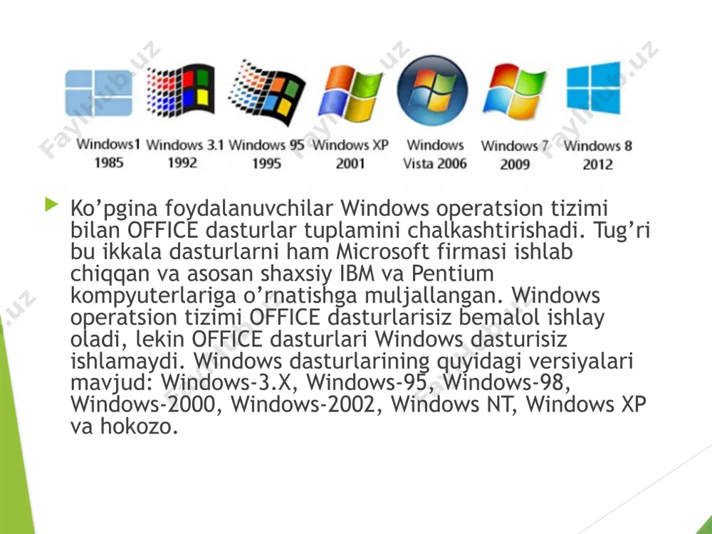 microsoft office dasturlar paketi va uning imkoniyatlari - Page 4