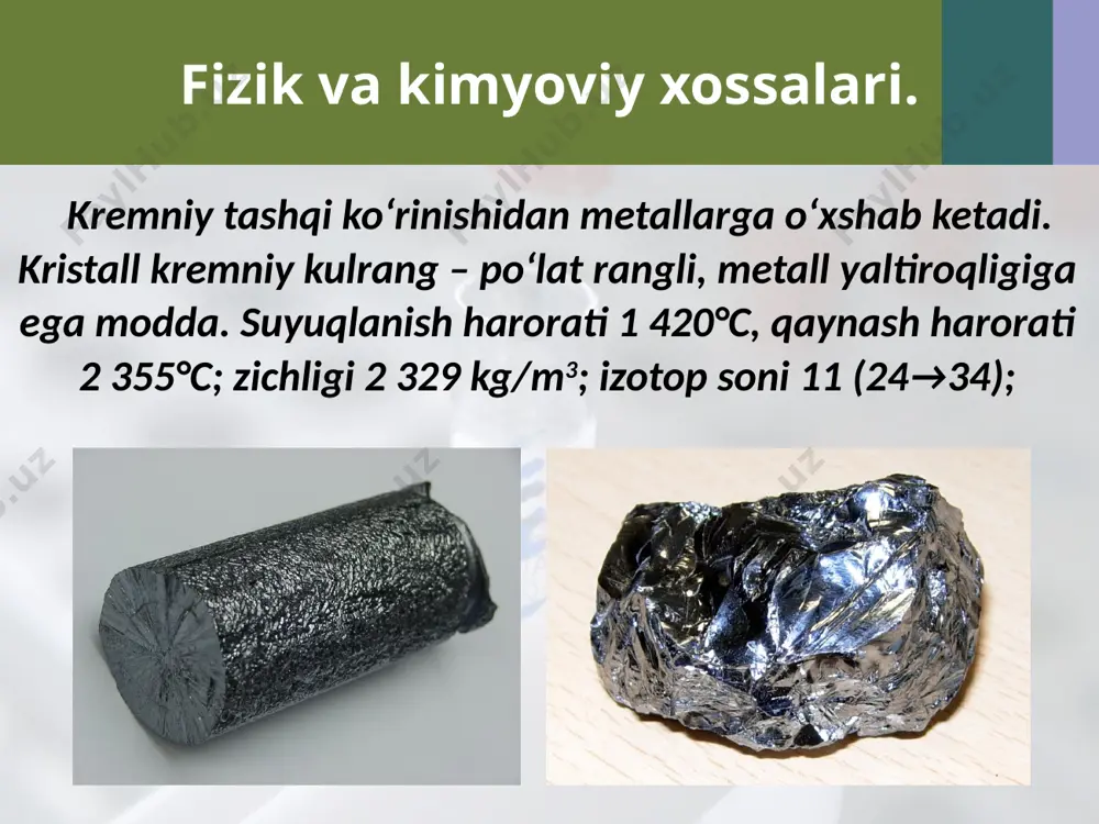 kremniyning xossalari. muhim birikmalari. 9 - sinf - Page 3