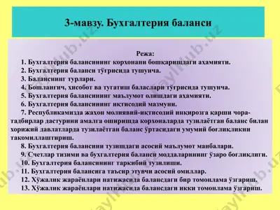 buxgalteriya balansi — PPTX