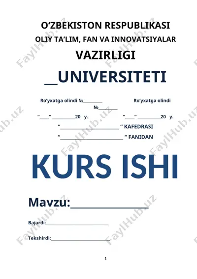 o‘zbekiston hayvonot dunyosi — DOC