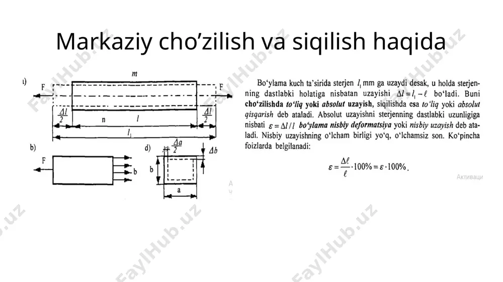 markaziy cho‘zilish va siqilish to‘g‘risidagi tushuncha - Page 2