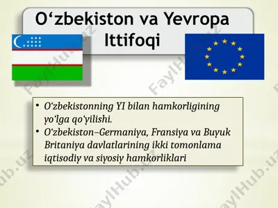 o‘zbekiston va yevropa ittifoqi — PPTX