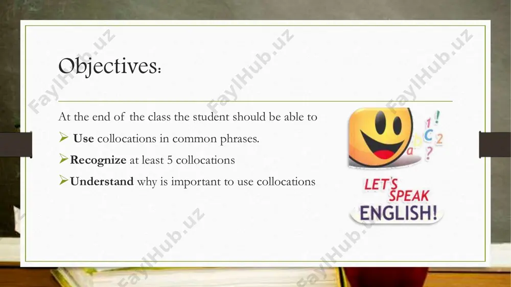 idn’t mind because the dinners were always delicious. more exercises • http://www.curso-ingles.com/practicar/ejercicios/unit-test-collocations- and-expressions • http://www.mansioningles.com/ejer_nivel05.htm http://www.curso-ingles.com/practicar/ejercicios/unit-test-collocations-and-expressions http://www.mansioningles.com/ejer_nivel05.htm